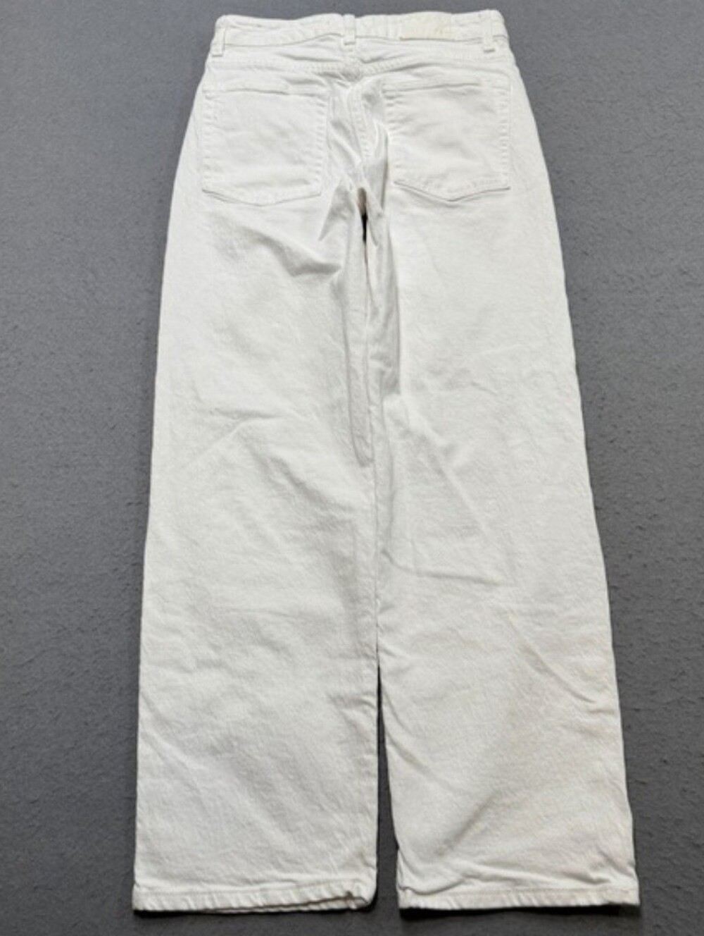 Zara High Rise White Jeans Straight Leg Petite Short 2/4